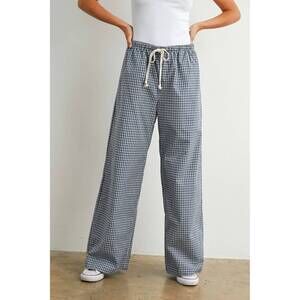 NEW BUTTERMELON loose-fit adjustable tie-front pants in navy